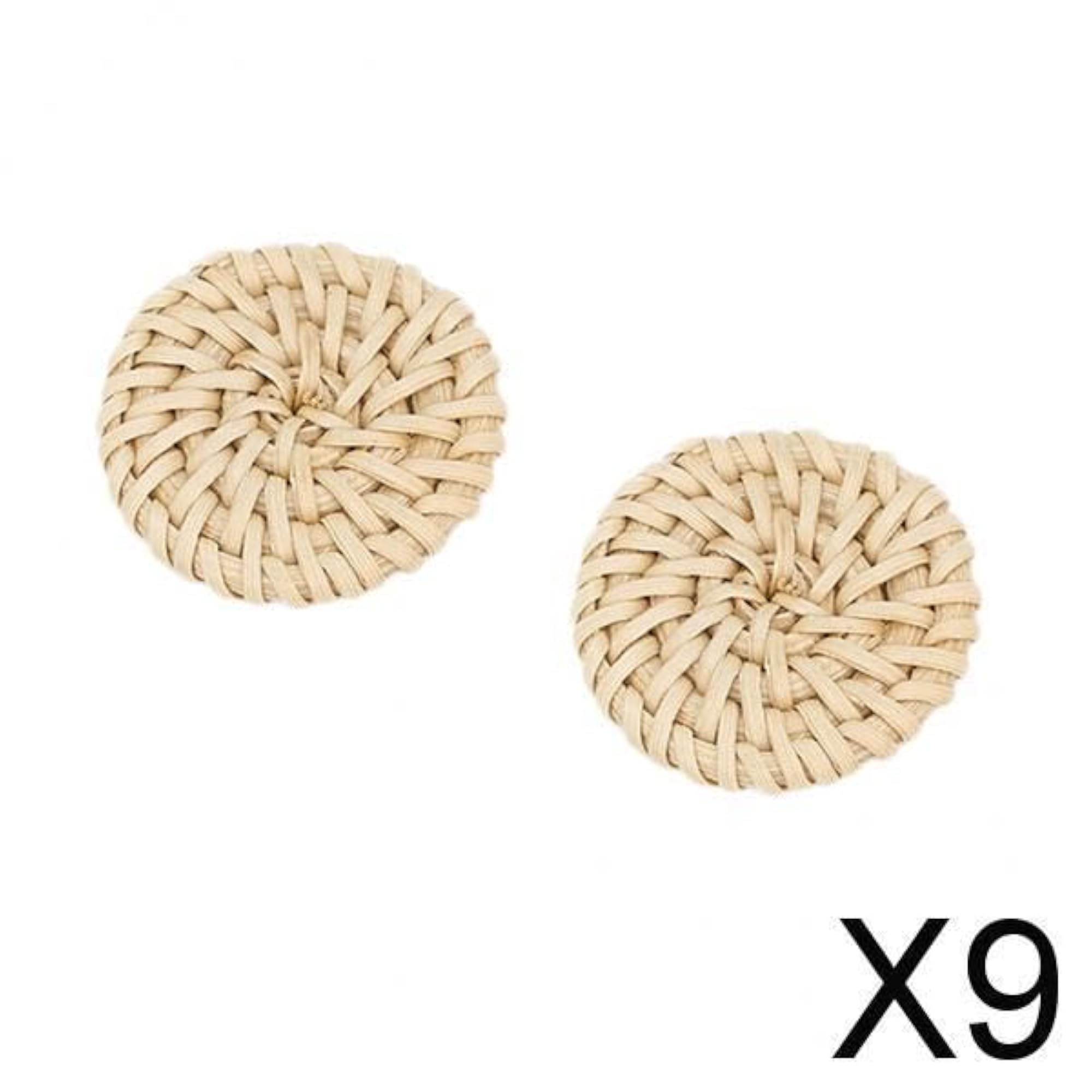 9x3 Shapes Rattan Earring DIY Round